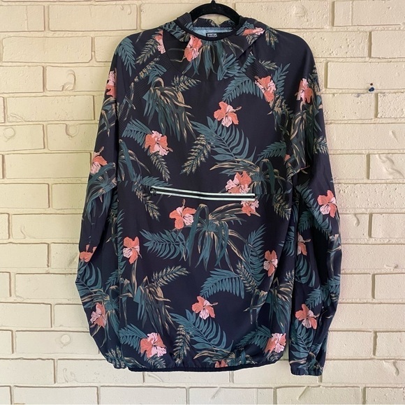 Spiritual Gangster Men's Ignite Anorak Jacket Hoodie Pullover Tropical Floral M - Picture 2 of 8